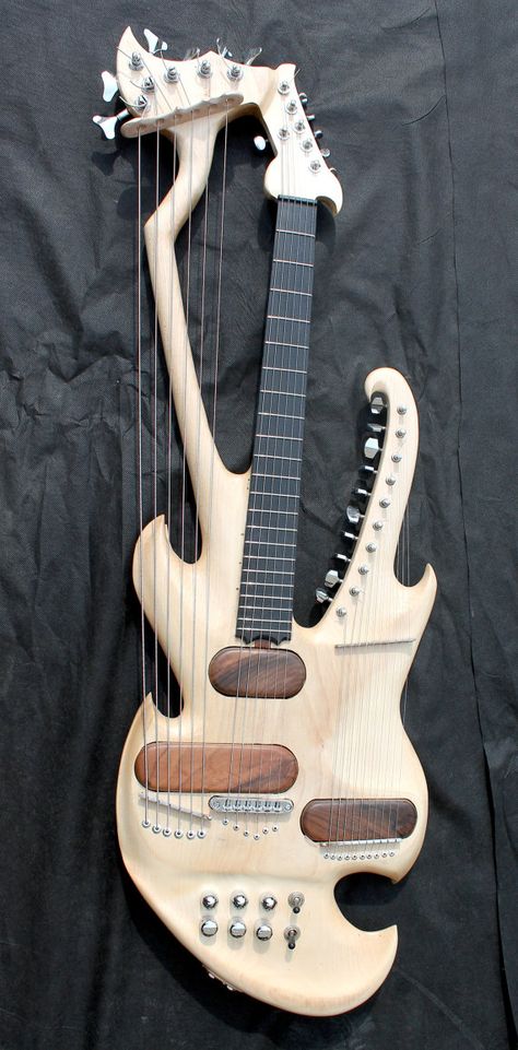 Electric Harp Guitar by GUMAVILAFX on Etsy, $15000.00 Harp Guitar, Tenacious D, Guitar Kids, Unique Guitars, Musical Art, Beautiful Guitars, Guitar Art, I'm With The Band, Custom Guitars