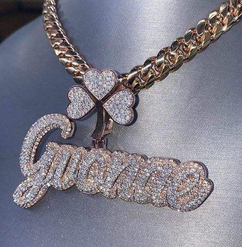 Chain Ideas, Vvs Diamond, Nickel Free Jewelry, Expensive Jewelry Luxury, Name Pendant, Jewelry Accessories Ideas, Custom Charms, Dope Jewelry, Valentine Birthday