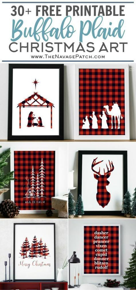 Free Printable Buffalo Plaid Christmas Decor | Free buffalo check Christmas printables | Free printable | Buffalo plaid deer | Buffalo check tree | #TheNavagePatch #FreePrintable #buffaloplaid #easydiy #buffalocheck #Typography #Christmas #Holidaydecor #DIYChristmas | TheNavagePatch.com Printable Nativity, Buffalo Christmas, Buffalo Plaid Christmas Decor, Plaid Christmas Decor, Buffalo Check Christmas, Farmhouse Style Christmas, Plaid Decor, Music Crafts, Christmas Decorations Bedroom