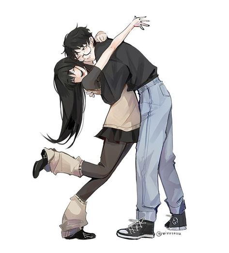 Anime Poses Two People, Duo Perspective Pose, 3 People Hugging, Evil Couple Poses, Someone Carrying Someone Reference, Draw Your Squad Duo, Couple Pose Drawing Reference, Person Curled Up Reference, Love Poses Reference