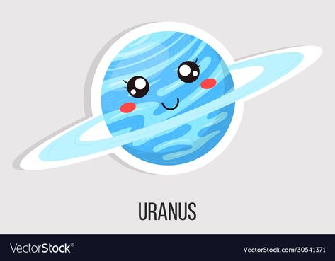 Solar System Cartoon, Solar System Clipart, Uranus Planet, Kawaii Planet, Planet Crafts, Mercury Planet, Tata Surya, Planet Vector, Planet Drawing