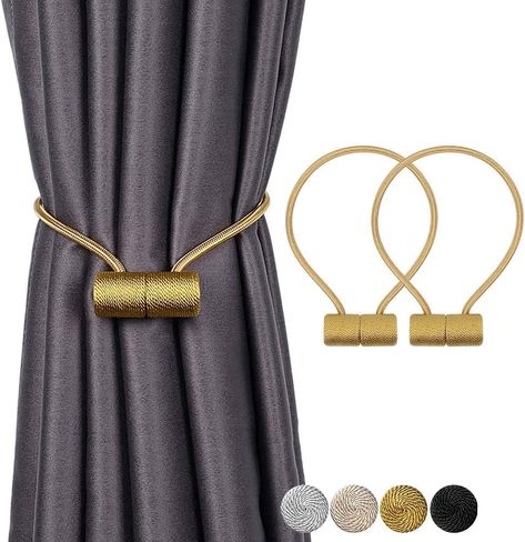 Love these! They look so cute on our curtains and the magnet holds well! Cute curtain tie backs! #ad Magnetic Curtain Tie Backs, Cute Curtains, Magnetic Curtain, Gold Curtains, Curtain Clips, Curtain Tiebacks, Curtains Holdbacks, Nickel Plating, Gold Sign