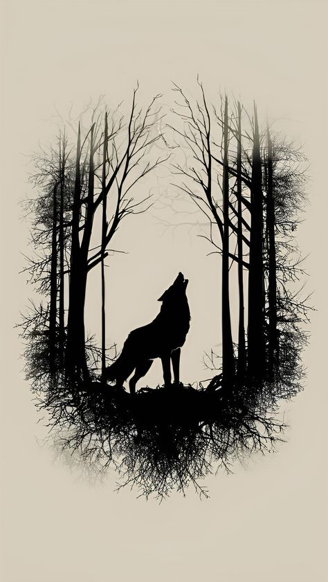 Wolf Tattoo Background, Wolf Nature Tattoo, Wolf Silhouette Tattoo, Dark Wolf Tattoo, Wolf Face Tattoo, Wolf Sitting, Outdoor Tattoo, Horrible Tattoos, Master Tattoo