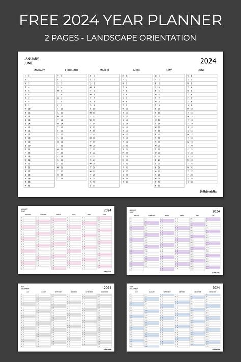 BobbiPrintables Year At A Glance Printable Free, 2024 Calendar Printable Free, Diy Budget Planner Notebook, Filofax Ideas, Personal Budget Planner, 2024 Calendar Printable, Binder Ideas, Budget Planner Free, Tracking Expenses