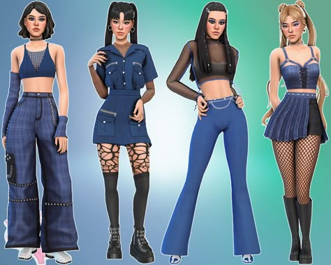 Outfits Lookbook, Sims 4 Anime, Tumblr Sims 4, Free Sims, 2000s Clothes, Patreon Logo, Sims 4 Teen, Sims Four, Sims 4 Cc Packs