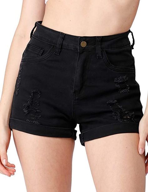 Ripped Jeans Shorts, Distressed High Waisted Shorts, Ripped Jean Shorts, Shorts High Waisted, Black Jean Shorts, High Waisted Jean Shorts, Jeans For Short Women, High Waisted Shorts Denim, Cute Shorts