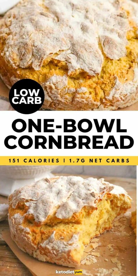 One-Bowl Keto Cornbread Recipe Keto Cornbread Recipe, Keto Cornbread, Keto Bread Recipe, Homemade Cornbread, Keto Diet Breakfast, Cornbread Recipe, Best Keto Diet, Corn Bread Recipe, Healthy Keto