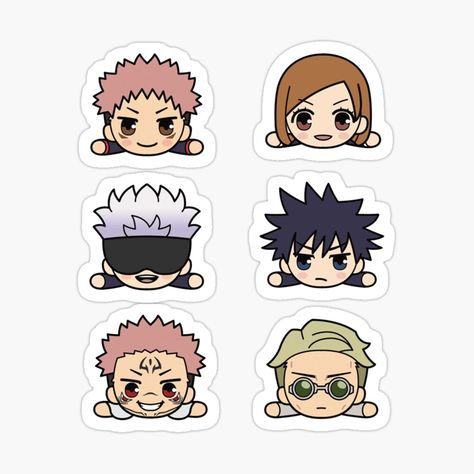 Jujutsu Kaisen Stickers Printable Chibi, Jujutsu Kaisen Kawaii Chibi, Sukuna Sticker Printable, Megumi Fushiguro Sticker, Anime Border Design, Jujutsu Kaisen Stickers Printable, Jjk Stickers Printable, Anime Stickers Jujutsu Kaisen, Laptop Design Stickers