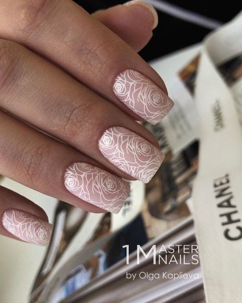 Lace Nails Designs, Wedding Guest Nail, Wedding Nails Fall, Nail Bride, Lace Wedding Nails, Wedding Nail Colors, Natural Wedding Nails, Nail Wedding, Wedding Nail Ideas