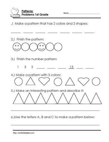 Finish the Pattern Worksheet Word Pattern, Number Sense Activities, Mathematics Worksheets, Pattern Worksheet, Literacy Worksheets, Word Patterns, Number Patterns, Math Words, Math Word Problems