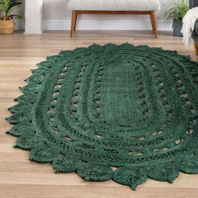 Bobemian Rugs, Round Shape Rugs, Crochet Woodland Rug, Jude Rug Round, Round Rug Table, Vintage Circular Rugs, Crochet Freeform Rug, Tree Stump Rug, Crochet Carpet Pattern Free Oval Rugs