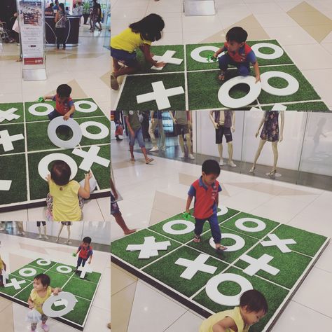 Interactive Ideas For Events, Interactive Art Installation Ideas, Mall Activation Ideas, Mall Games, Interactive Art Ideas, Activation Games, Exhibition Activities, Giant Tic Tac Toe, Mall Activation