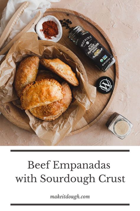 Filipino Beef Empanadas made with The Watkins Company spices. Sourdough Discard Empanadas, Empanadas Recipe Dough, Sourdough Crust, Homemade Empanadas, Easy Empanadas Recipe, Baked Empanadas, Empanada Dough, Empanadas Dough, Beef Empanadas