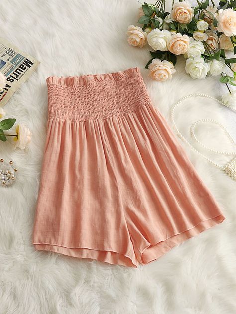 Orange Casual   Polyester Plain Wide Leg  Non-Stretch Summer Plus Size Bottoms Mood Board Aesthetic, Wide Leg Shorts, Summer Plus Size, Plus Size Shorts, Summer 2023, Boho Shorts, Solid Black, Tulle Skirt, Mood Board