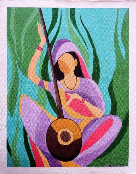 Easy Creative Canvas Paintings, Canvas Painting For Exhibition, Painting On Canvas Sheet, Acrylic Sheets Ideas, Fish Rangoli Designs, Meerabai Painting, Abstract Rangoli Designs, Acrylic Painting Canvas Ideas Wall Decor, Canvas Sheet Painting