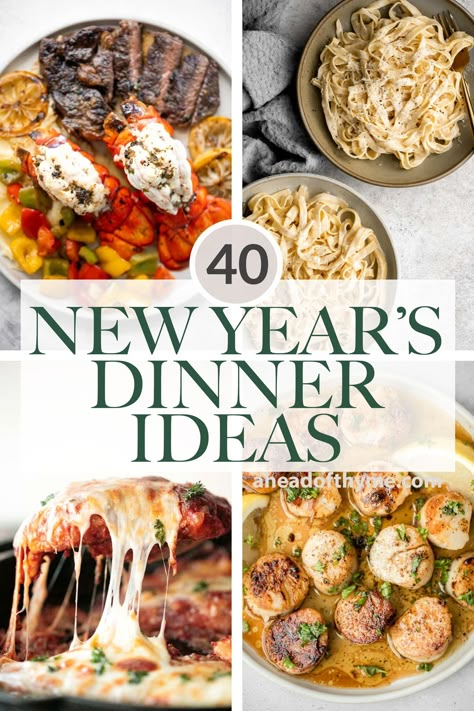 Nye Dinner Ideas, New Years Dinner Ideas, Dinner Ideas At Home, New Years Day Dinner, New Years Eve Menu, New Years Day Meal, Nye Dinner, New Years Eve Food, Balsamic Pork