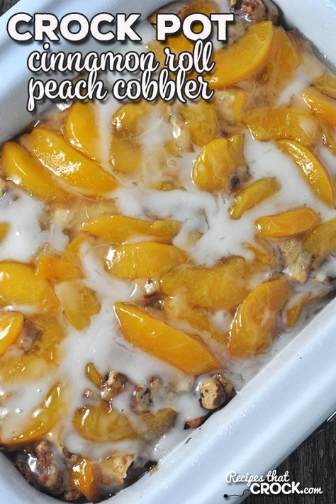 Crockpot For Large Groups, Breakfast Ideas For A Crowd Crock Pots, Brunch Ideas For A Crowd Crock Pots, Crock Pot Dishes For A Crowd, Fall Crock Pot Desserts, Crock Pot Cinnamon Roll Peach Cobbler, Crock Pot Ideas For A Crowd, Crock Pot Meals For Large Groups, Crockpot Cinnamon Roll Peach Cobbler