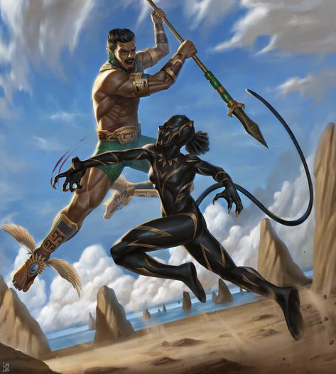 ArtStation - Namor vs Black panther, Loy Baldon Black Panther And Namor, Black Panther Vs Namor, Nashuri Fanart, Namor And Shuri Fanart, Black Panther Namor, Namor Black Panther, Aquaman Comic, Black Superheroes, Marvel And Dc Characters