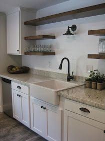 Our basement kitchen is finally done and I am so excited to share it with you today!  I say kitchen, but really it is more like a wet bar a... Farmhouse Kitchen Cabinet Decor, Modern Farmhouse Kitchen Cabinets, Ikea Farmhouse, Rustic Farmhouse Kitchen Cabinets, French Farmhouse Kitchen, Kitchen Ikea, Farmhouse Kitchen Remodel, Basement Kitchen, Farmhouse Kitchen Cabinets