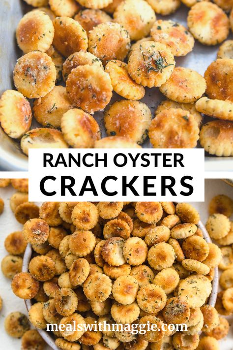 These ranch oyster crackers have always been a family favorite! They are quick, easy and can be made in under 25 minutes! #ranchoystercrackers #baked Homemade Seasoned Crackers, Ranch Crackers Recipe, Oyster Crackers Recipe, Seasoned Oyster Crackers, Ranch Oyster Crackers, Ranch Crackers, Seasoned Crackers, Oyster Crackers, Lake Food Ideas Summer