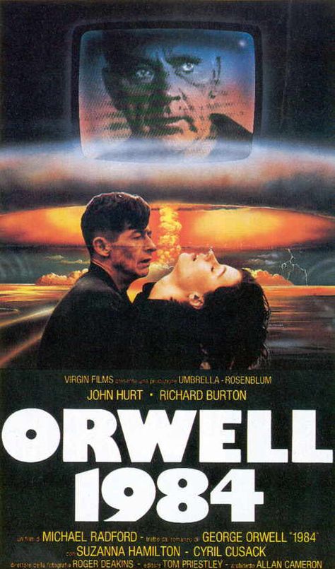 Orwell 1984 (1984) 1984 Orwell, Film Cult, Tv Posters, Nineteen Eighty Four, George Orwell 1984, Terry Gilliam, 1984 Movie, George Orwell, Sci Fi Movies