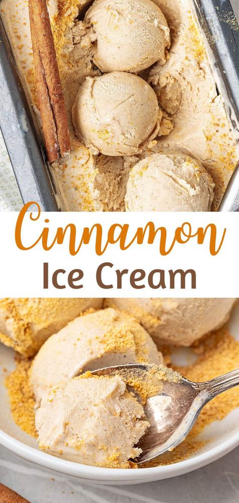 Homemade Cinnamon Ice Cream, Churned Ice Cream Recipes, Cinnamon Ice Cream Recipe, Apple Crumb Bars, Make Popsicles, Maple Ice Cream, Frozen Recipes, Fudge Ice Cream, Pumpkin Crunch