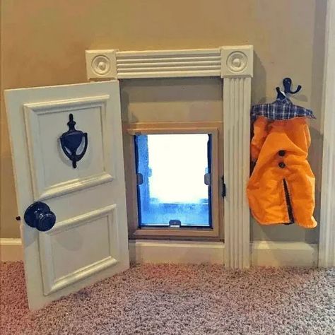 Window Dog Door, Dog Door Ideas, Diy Doggie Door, Dog Window, Dream Ideas, Pet Doors, Home Design Diy, Pet Door, Dog Rooms