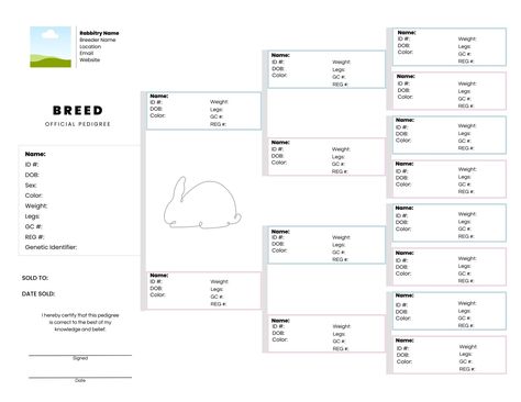 Rabbit Pedigree Template, Rabbit Pedigree, Record Keeping, Day Planners, Hole Punch, Canva Template, Weekly Planner, Rabbits, Card Template