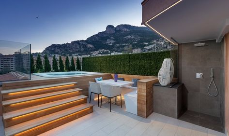 Apartment In Monaco, Monaco Apartment Luxury, Monaco Penthouse, Monaco Apartment, Monaco House, Platform House, Indoor Jacuzzi, Apartment Luxury, Penthouse Apartment