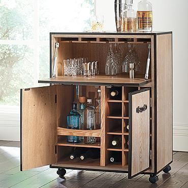 Galway Mobile Bar Cart in Brown Reimagined Furniture, Mobile Bar Cart, Elegant Bar Stools, Mobile Cafe, Bar Cabinets, Gold Bar Cart, Wine Bars, Bar Cart Decor, Grandin Road