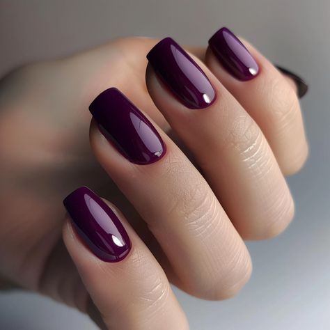 Nail Color September 2024, Nail Color Autumn 2024, Eggplant Nail Color, Fall Nails 2024 Purple, Aubergine Nails Deep Purple, Sassy Nails, Fall Nail Colors, Elegant Nails, Deep Purple