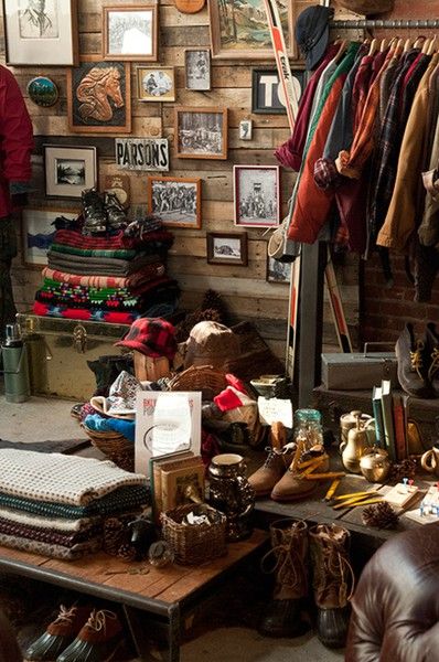 Mudroom Pantry, Plaid Hat, Rustic Inspiration, Pantry Wall, Booth Displays, Vintage Cabin, Wood Backdrop, Retail Merchandising, Log Cabin Homes