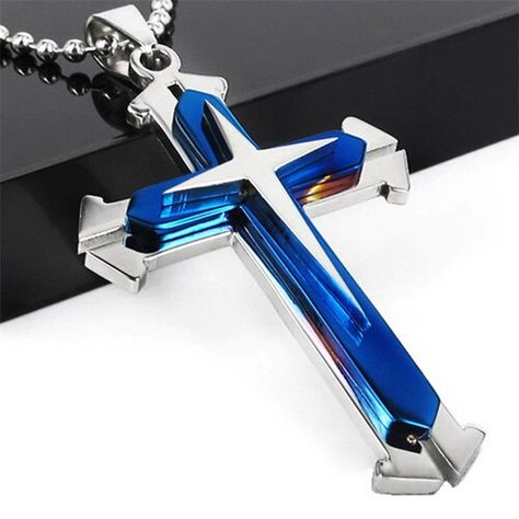 Cross Pendant Men, Mens Cross Necklace, Stainless Steel Cross Pendant, Steel Cross, Gold Chains For Men, Mens Chain Necklace, Mens Jewelry Necklace, Men's Necklace, Stainless Steel Pendant