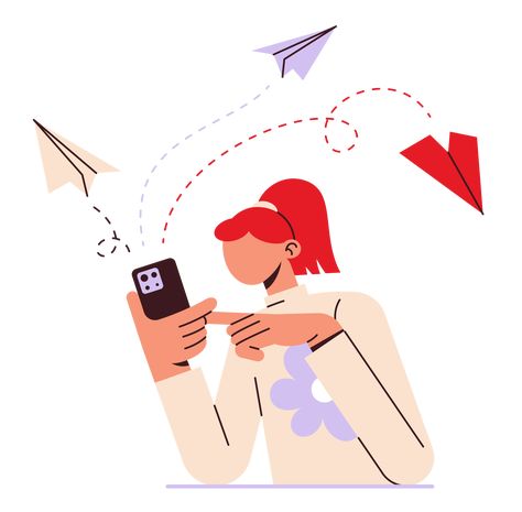 Holding Phone Illustration, Smartphone Illustration, Phone Clipart, Plane Illustration, Message Illustration, Onboarding Template, Phone Png, Sending Letters, Phone Illustration