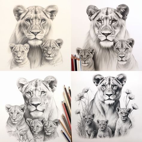 #CoolTattoos #TattooArt #InkMaster #TattooDesigns #InkedUp #TattooLovers #InkInspiration #TattooIdeas #CreativeInk #TattooStyle Lioness Sketch Drawings, Lion Cubs Tattoo Design, Lioness Cub Tattoo, Lion Cub Tattoo Design, Lioness With Cubs Tattoo, Female Small Tattoos, Small Tattoos Inspiration, Lion With Cubs, Upper Chest Tattoo Female