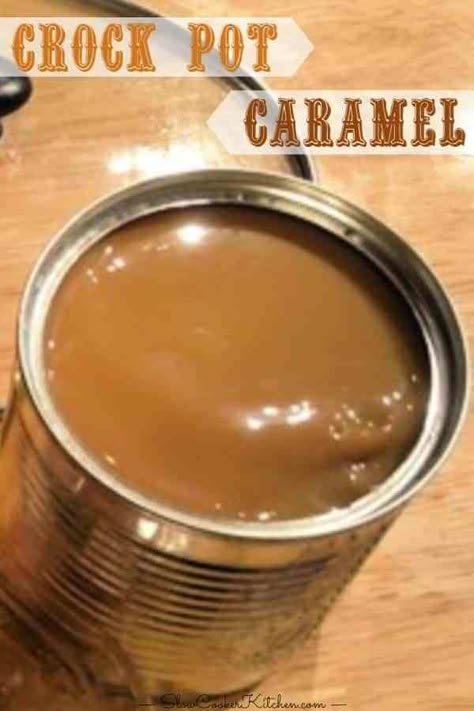 Caramel Sauce In Crockpot, Caramel In The Crockpot, Slow Cooker Caramel Sauce, Caramel In Crockpot, Condensed Milk Caramel Crock Pot, Crockpot Caramel Sauce, Sweet Condensed Milk Caramel, Simple Baking Desserts, Crock Pot Caramel