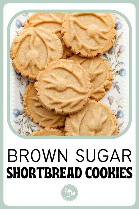 Brown sugar shortbread cookies are the easiest Christmas cookie recipe you'll ever make! Buttery, rich, and crisp, make them with or without cookie stamps. Powdered Sugar Shortbread Cookies, Impression Cookie Recipe, Shaped Shortbread Cookies, Shortbread Cookie Recipe For Molds, Cookie Recipe For Stamped Cookies, Cutout Shortbread Cookies, No Spread Cookie Recipe, Cinnamon Shortbread Cookies, Brown Sugar Shortbread Cookies