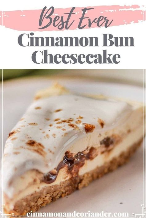 This Cinnabon cinnamon swirl cheesecake is super creamy – baked without a waterbath and has the perfect smooth top (no cracks!). Buttery graham cracker base, Greek Yogurt cream cheese filling, and a cinnamon swirl in the middle that you don’t want to skip. Give it a try! Cinnamon Swirl Cheesecake, Greek Yogurt Cream Cheese, Yogurt Cream Cheese, American Cheesecake, Lotus Biscuits, Cinnamon Roll Cheesecake, Swirl Cheesecake, Cream Cheese Topping, Custard Powder