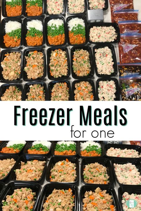 Freezer Meals For One, Individual Freezer Meals, Senior Meals, Freezer Lunches, Single Serve Meals, Best Freezer Meals, Easy Meals For One, Freezer Dinners, Freezer Friendly Meals