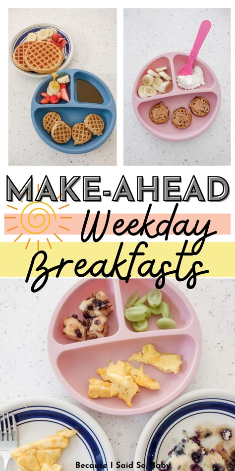 back-to-school breakfasts Breakfast Ideas To Take To School, Easy Back To School Breakfast For Kids, Pre-k Breakfast Ideas, Easy Breakfast School Mornings, Toddler Freezer Breakfast, Make Ahead Breakfast For School Days, Easy Weekday Breakfast Kids, Back To School Food Prep, Toddler School Breakfast Ideas