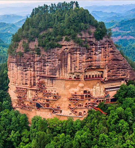 Civil Engineering Discoveries on LinkedIn: Maijishan Grottoes are a series of 194 caves on the cliff of Maiji… Urumqi, The Cliff, Beautiful Photos Of Nature, Civil Engineering, Most Beautiful Places, Travel Bucket List, A Series, The Four, Monument