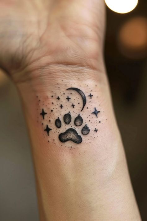 30 Unique Dog Tattoo Ideas to Honor Your Best Friend 13 Multiple Dog Tattoo, Unique Dog Tattoo, Unique Dog Tattoo Ideas, Tiny Paw Print, Small Dog Tattoos, Dog Tattoo Ideas, Tribute Tattoos, Tattoos For Dog Lovers, Dog Memorial Tattoos