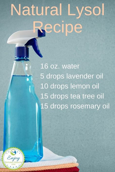 Use this natural version of Lysol to clean your home without having to use toxic products. There are more recipes for natural cleaning products when you click on the image :) Deep Cleaning Hacks, Homemade Cleaners, Deep Cleaning Tips, Homemade Cleaning Products, Homemade Cleaning, Natural Cleaners, Young Living Oils, Diy Cleaners, Cleaners Homemade