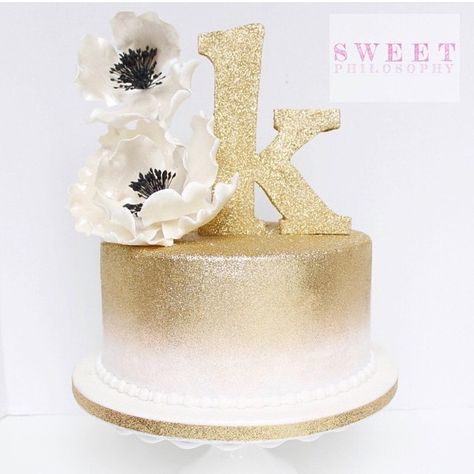 Glitter ombre Golden Theme Cake, Gold Ombre Cake, Happy Birthday Kim, Gold Ombre, Ombre Cake, Golden Birthday, Glitter Cake, Dream Cake, Glitter Ombre