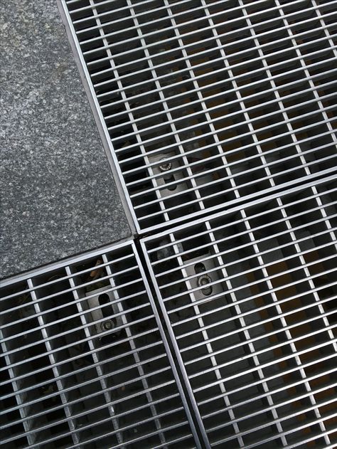 Steel Grating, Glass Bridge, Hardscape Design, Metal Grid, Garage Interior, Landscape Architecture Design, Perforated Metal, House Outside Design, Metal Floor