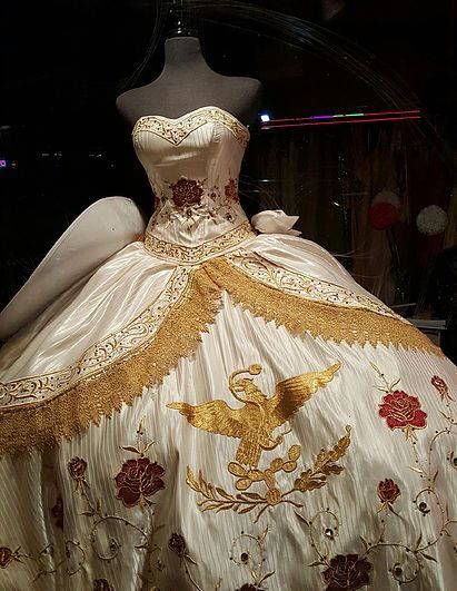 Mexican Quinceanera Dresses Charra, Xv Dresses Charro, Mexican Theme Quince Dress, Quinceanera Dresses Aesthetic, Charo Quince Dresses, Charro Dresses Quinceanera, White Charro Quinceanera Dresses, Charro Wedding Dress, Quince Charro Dresses