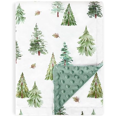 Cabin Nursery, Baby Boy Nursery Woodland, Pine Tree Design, Toddler Nursery, Woodland Baby Blanket, Green Baby Blanket, Adventure Baby Shower, Baby Bedtime, Woodland Nursery Theme