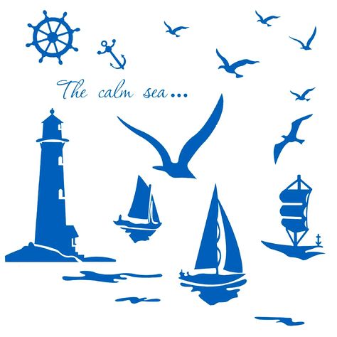 PRICES MAY VARY. Title: Large Sea Lighthouse Decor Wall Stickers Nautical Wall Decal with Seagulls Boat Wall Decals for Teen Decorations, Bedroom Bathroom Kids Room Nursery Decor. Product Type: Categories > Paint, Wall Treatments & Supplies > Wall Stickers & Murals Diy Sailboat, Sailboat Wall Decor, Sea Lighthouse, Lighthouse Decor, Decorations Bedroom, Boat Wall, Nautical Bathrooms, Paint Wall, Teen Decor