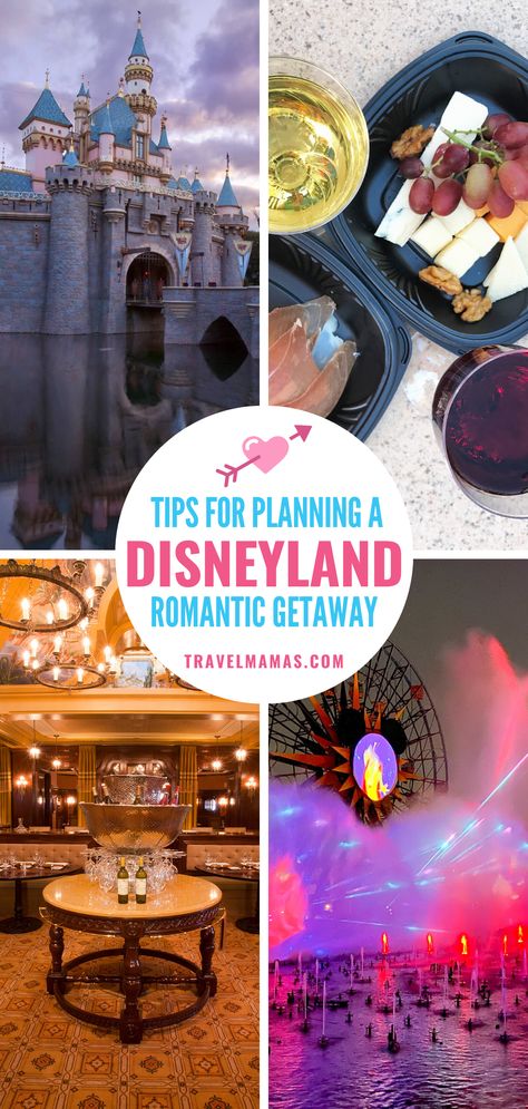 Tips for Planning a Disneyland Romantic Getaway Couples Trip To Disneyland, Couples Disneyland, Disneyland Couples Outfits, Best Disneyland Hotels, Disneyland Honeymoon, Disney Anniversary, Disneyland Restaurants, Honeymoon Tips, Disneyland Secrets