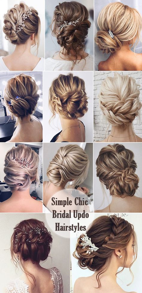 Wedding updos are perhaps the most favorite hairstyles among brides of all ages. Whether you have short, medium, or long hair, there’s a style to fit every bride. Additionally, updos provide you with much more opportunity to accessorize than any other hairstyle. See some of the prettiest hairstyles here, messy, braid, bun, twist or a bit[...] READ ARTICLE Hairstyles Curled, Updo Wedding Hairstyles, Chic Updo, Sanggul Modern, Bride Updo, Hairstyles Prom, Updo Wedding, Simple Wedding Hairstyles, Bridal Hair Updo